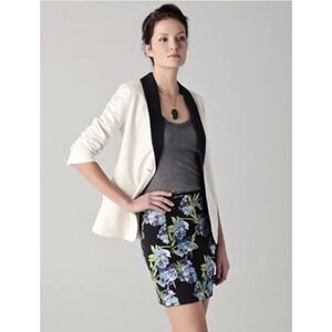 Elizabeth And James Womens Large Floral Scuba Blue Black Mini Skirt Size Small